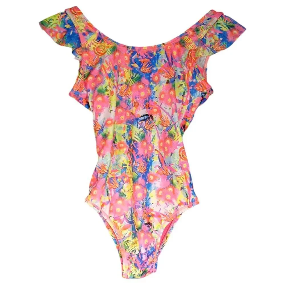 Sueno Real One-piece Swimsuit Women's 32 Small Floral Palms Multicolor